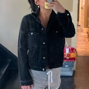 Black denim jacket jean jacket